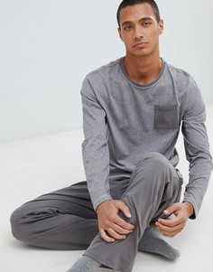 Хлопковый пижамный комплект серого цвета с длинными рукавами Tokyo Laundry - Серый