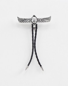 Серебристая брошь для воротника с крыльями Reclaimed Vintage - Серебряный