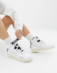 Белые высокие кроссовки Nike Air Force 1 - Белый