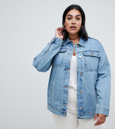 Синяя выбеленная джинсовая куртка ASOS DESIGN Curve - Синий