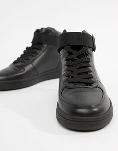 Черные высокие кроссовки с ремешками ASOS DESIGN - Черный
