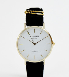 Черные часы с бархатным ремешком Reclaimed Vintage Inspired эксклюзивно для ASOS - Черный