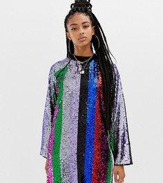 Платье мини с разноцветными пайетками COLLUSION - Мульти
