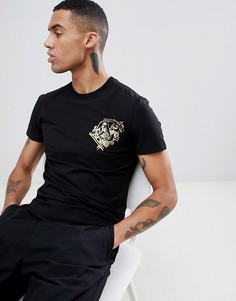 Черная футболка с принтом логотипа Versace Jeans - Черный