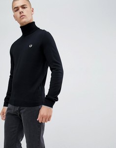 Черный вязаный джемпер из мериносовой шерсти Fred Perry - Черный