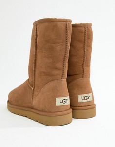 Замшевые короткие ботинки каштанового цвета UGG Classic - Коричневый