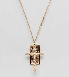Ожерелье из позолоченного серебра с крестом Chained & Able - Золотой