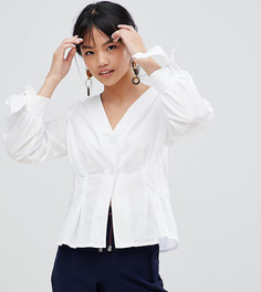 Блузка с пышными рукавами и завязками Vero Moda Petite - Белый