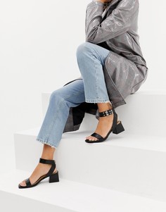 Raid Bessie black block square toe heel sandal - Черный