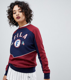 Свитшот в стиле колор блок с логотипом Fila - Мульти