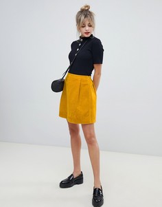 Вельветовая мини-юбка горчичного цвета ASOS DESIGN - Желтый