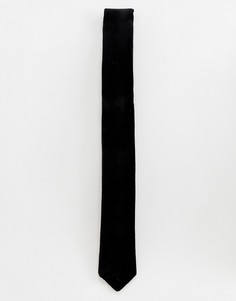 Черный бархатный галстук Devils Advocate - Черный