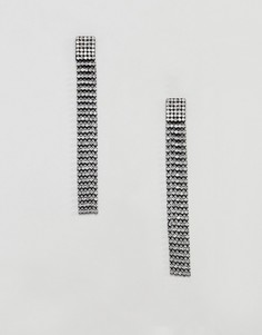 Броские серьги-подвески с бахромой Steve Madden - Серебряный