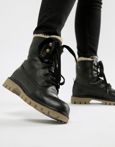 Кожаные ботинки на шнуровке Caterpillar - Черный