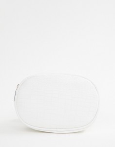 Белая сумка-кошелек на пояс с фактурной отделкой под змеиную кожу PrettyLittleThing - Белый