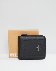 Черный кожаный бумажник ASOS DESIGN - Черный