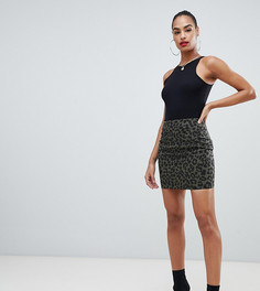 Зеленая мини-юбка с леопардовым принтом PrettyLittleThing - Мульти