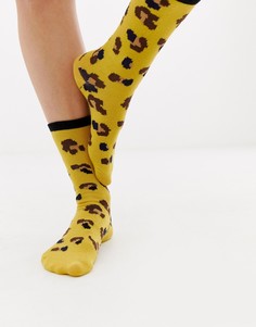 Хлопковые носки с леопардовым принтом в коробке Maison Scotch - Мульти