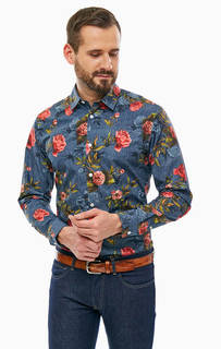 Хлопковая рубашка с цветочным принтом Selected