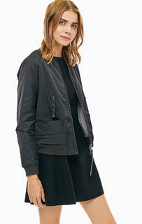 Черная куртка-бомбер с декоративными молниями Armani Exchange