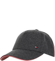 Серая полушерстяная бейсболка Tommy Hilfiger