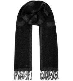 Шерстяной шарф черного цвета Tommy Hilfiger