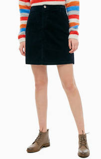 Короткая вельветовая юбка синего цвета Tom Tailor Denim