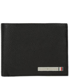 Портмоне черного цвета из зерненой кожи Tommy Hilfiger