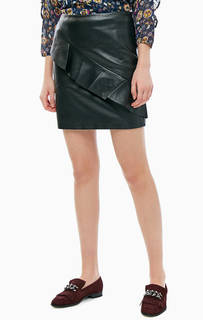 Короткая черная юбка с воланом TOM Tailor