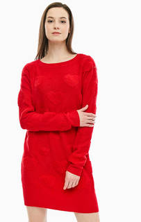Красное трикотажное платье-свитер MY Twin