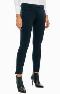 Синие зауженные брюки из вискозы Cinque