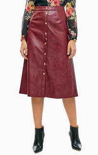Расклешенная бордовая юбка средней длины Twinset Milano