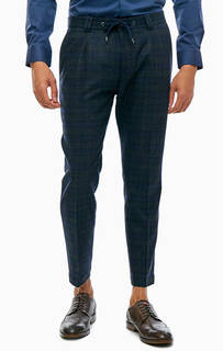 Полушерстяные зауженные брюки в клетку Cinque