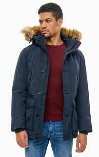 Синяя куртка со съемным капюшоном TOM Tailor