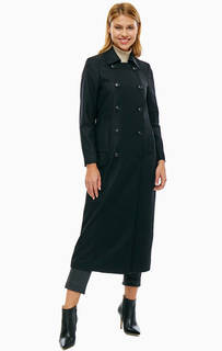 Классическое полушерстяное пальто черного цвета Cinque