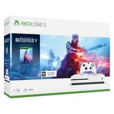 Игровая консоль MICROSOFT Xbox One S с 1 ТБ памяти, игрой Battlefield V, 234-00689, белый