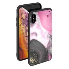 Чехол (клип-кейс) DEPPA Glass Case, для Apple iPhone X/XS, розовый [86505]