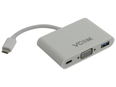 Аксессуар VCOM USB Type-C M to VGA F + USB3.0 F + USB Type-C F CU426