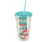 Новогодний сувенир Стакан с трубочкой СИМА-ЛЕНД Кому-то очень хорошему 450ml 3417105