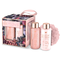 Набор подарочный женский THE LUXURY BATHING BY GRACE COLE VELVET ROSE & RASPBERRY гель для душа 100 мл, крем для тела 100 мл, мочалка