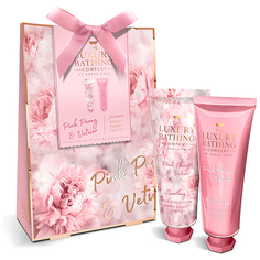 Набор подарочный женский THE LUXURY BATHING BY GRACE COLE PINK PEONY & VETIVER крем для тела 50 мл, крем для рук и ногтей 50 мл