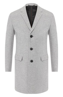 Однобортное пальто из смеси шерсти и хлопка HUGO