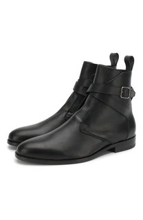 Кожаные сапоги с декоративной отделкой Saint Laurent