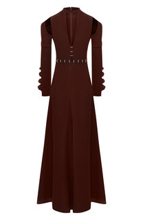 Платье-макси с глубоким вырезом с декоративной отделкой Chloé