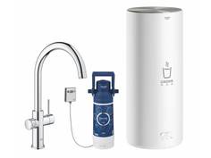 Смеситель для кухни GROHE Red Duo New с функцией кипячения воды (бойлер L-size в комплекте), хром (30079001)