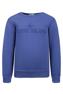 Синий свитшот с логотипом Stone Island Kids