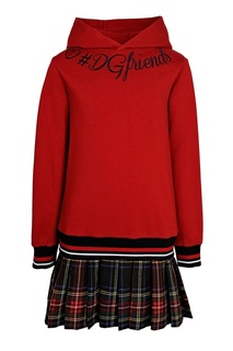 Красное платье с капюшоном Dolce&Gabbana Children