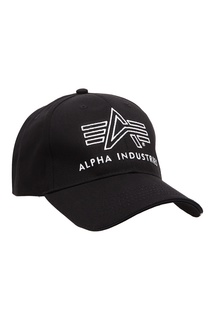 Черная кепка с вышитым логотипом Alpha Industries