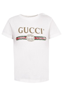 Футболка с контрастным логотипом Gucci Kids