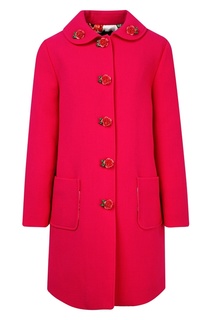 Розовое пальто с фигурными пуговицами Dolce&Gabbana Children